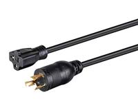 Monoprice Heavy Duty Extension Cord - 2 voet - Zwart | Locking Connector - NEMA L5-20P naar NEMA 5-15/20R, 12AWG, 20A, Sjtw, 125V