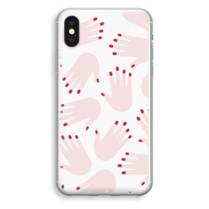 Hands pink: iPhone XS Transparant Hoesje