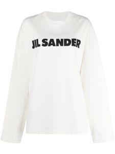 Jil Sander sweat en coton à logo imprimé - Blanc