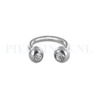 Circulair barbell 1.2 mm kristal 6 mm - thumbnail