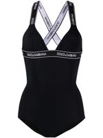 Dolce & Gabbana maillot de bain à bande logo - Noir