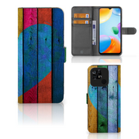 Xiaomi Redmi 10C Book Style Case Wood Heart - Cadeau voor je Vriend - thumbnail