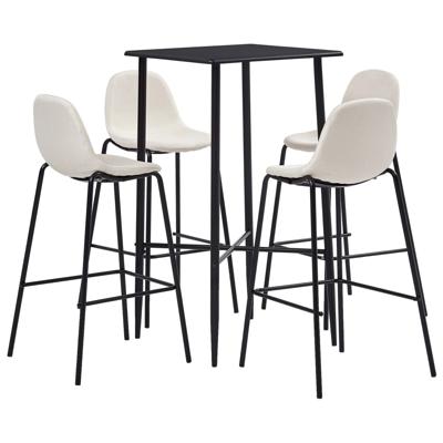 vidaXL 5-delige Barset stof crème