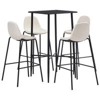 vidaXL 5-delige Barset stof crème