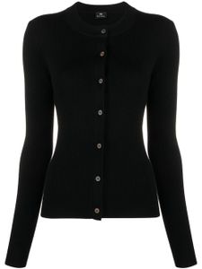 PS Paul Smith cardigan en laine à design nervuré - Noir