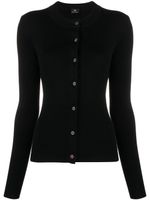 PS Paul Smith cardigan en laine à design nervuré - Noir