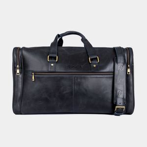 NEGOTIA Alpha Leren Duffel Bag Weekendtas Reistas Zwart