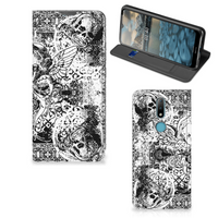 Mobiel BookCase Nokia 2.4 Skulls Angel - thumbnail