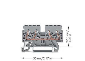 WAGO 870-831 Doorgangsklem 5 mm Spanveer Toewijzing: L Grijs 100 stuk(s)