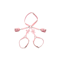 XR Brands Bondage Harness with Bows - XL/2XL - Pink - thumbnail