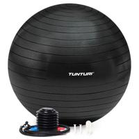 Tunturi Anti Burst Fitness bal met Pomp | Yoga bal 90 cm | 220 kg gebruikersgewicht | Incl Trainingsapp | Zwart