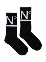 Nº21 Kids chaussettes à logo en maille intarsia - Noir