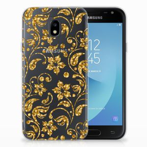 Samsung Galaxy J3 2017 TPU Case Gouden Bloemen