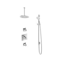 Hotbath Get Together IBS2GN inbouwdouche met 3s handdouche, 30cm plafondbuis, 25cm hoofddouche en glijstang geborsteld nikkel