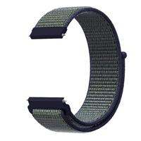 By Qubix - Sport Loop nylon bandje - Blauw met groene band - Compatible met Garmin Vivoactive 6 / Vivoactive 5 / Vivoactive 3 - Compatible Garmin bandje - Bandbreedte: 20mm
