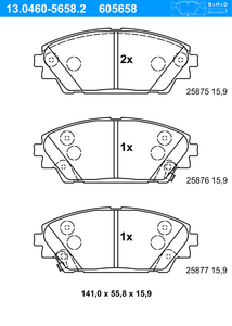 Remblokkenset, schijfrem ATE, u.a. fÃ¼r Mazda