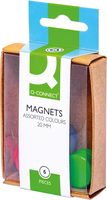 Q-CONNECT magneten 20 mm geassorteerde kleuren doos van 6 stuks - thumbnail