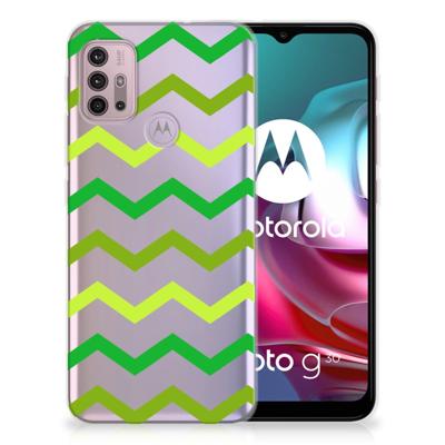 Motorola Moto G30 | G10 TPU bumper Zigzag Groen Motorola Moto G30 | G10 TPU bumper Zigzag Groen