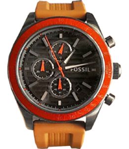 Horlogeband Fossil BQ2223 Silicoon Bruin 22mm