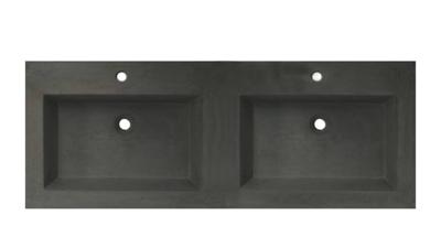 Lambini Designs Concrete meubelwastafel 120cm 2 kraangaten betongrijs Lambini Designs Concrete meubelwastafel 120cm 2 kraangaten betongrijs