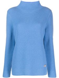 Michael Michael Kors logo-plaque ribbed-knit jumper - Bleu