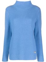 Michael Michael Kors logo-plaque ribbed-knit jumper - Bleu - thumbnail