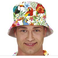 Verkleed hoedje voor Tropical Hawaii party - Summer/jungle print - volwassenen - Carnaval/thema fees - thumbnail