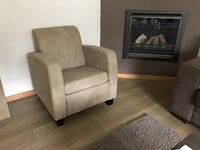 Leren fauteuil met houten poten - bruin leer - Echt leer, Landelijk, ontdek de vele Leersoorten en Kleuren bij ShopX - thumbnail