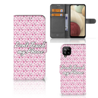 Samsung Galaxy A12 Portemonnee Hoesje Flowers Pink DTMP - thumbnail