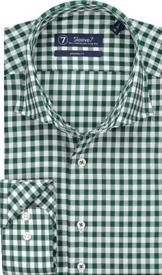 Sleeve7 Heren Overhemd Groen Ruit Poplin Sleeve7 Heren Overhemd Groen Ruit Poplin