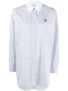 SANDRO logo-embroidered striped cotton shirt - Blanc