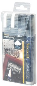 Securit Waterproof krijtmarker medium zwart/wit, blister met 4 stuks