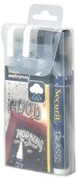 Securit Waterproof krijtmarker medium zwart/wit, blister met 4 stuks - thumbnail