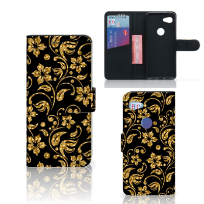 Google Pixel 3A Hoesje Gouden Bloemen