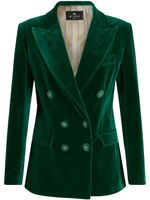 ETRO blazer en velours à boutonnière croisée - Vert