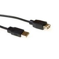 USB 2.0 A-A M/F BLACK 0.50M
