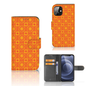 Apple iPhone 12 Mini Telefoon Hoesje Batik Oranje