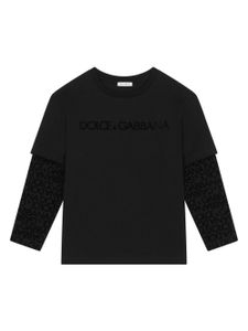 Dolce & Gabbana Kids t-shirt en coton à logo imprimé - Noir