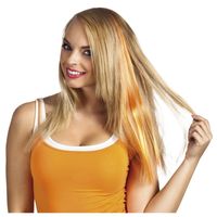 Oranje hair extensions clip in voor dames