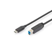 Digitus USB-kabel USB 3.2 Gen1 (USB 3.0 / USB 3.1 Gen1) USB-C stekker, USB-B stekker 1.80 m Zwart Afgeschermd (dubbel) AK-300149-018-S - thumbnail