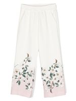 Monnalisa pantalon droit à fleurs - Blanc