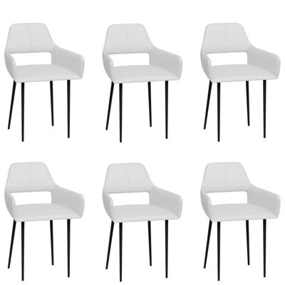 vidaXL Eetkamerstoelen 6 st kunstleer wit
