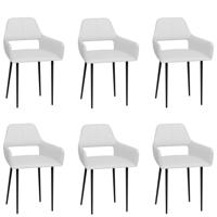 vidaXL Eetkamerstoelen 6 st kunstleer wit