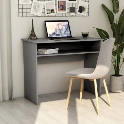 vidaXL Bureau 90x50x74 cm spaanplaat grijs