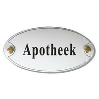 Emaille deurbord ovaal Apotheek - thumbnail