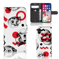 Telefoonhoesje met Naam Apple iPhone X | Xs Skull Red