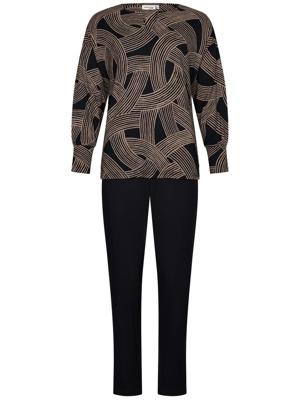 Speelse strepen pyjama zwart