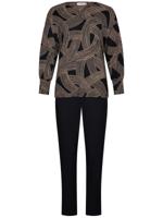 Speelse strepen pyjama zwart