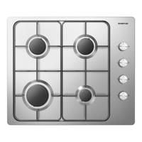 Inventum IKG6011RVS kookplaat Zwart, Roestvrijstaal Ingebouwd Gaskookplaat 4 zone(s)