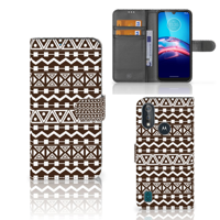 Bookcase Moto E6s Telefoon Hoesje Aztec Brown